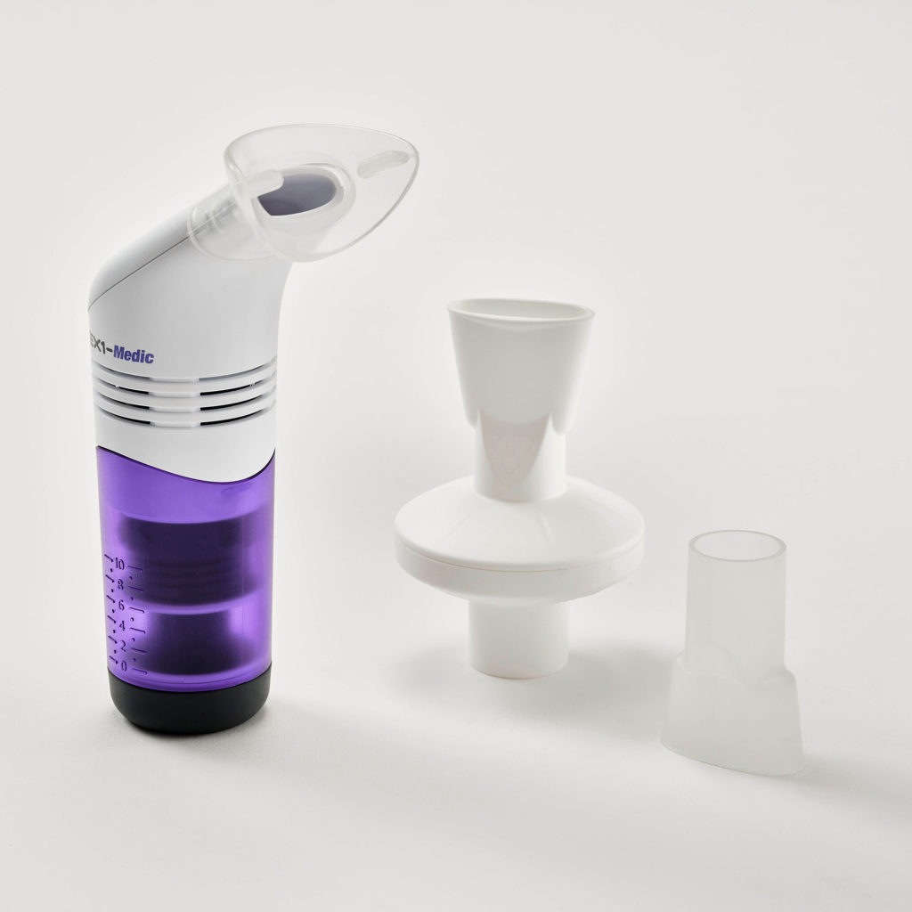 powerbreathe ex1 medic emt device disassembled with mouthpiece attached