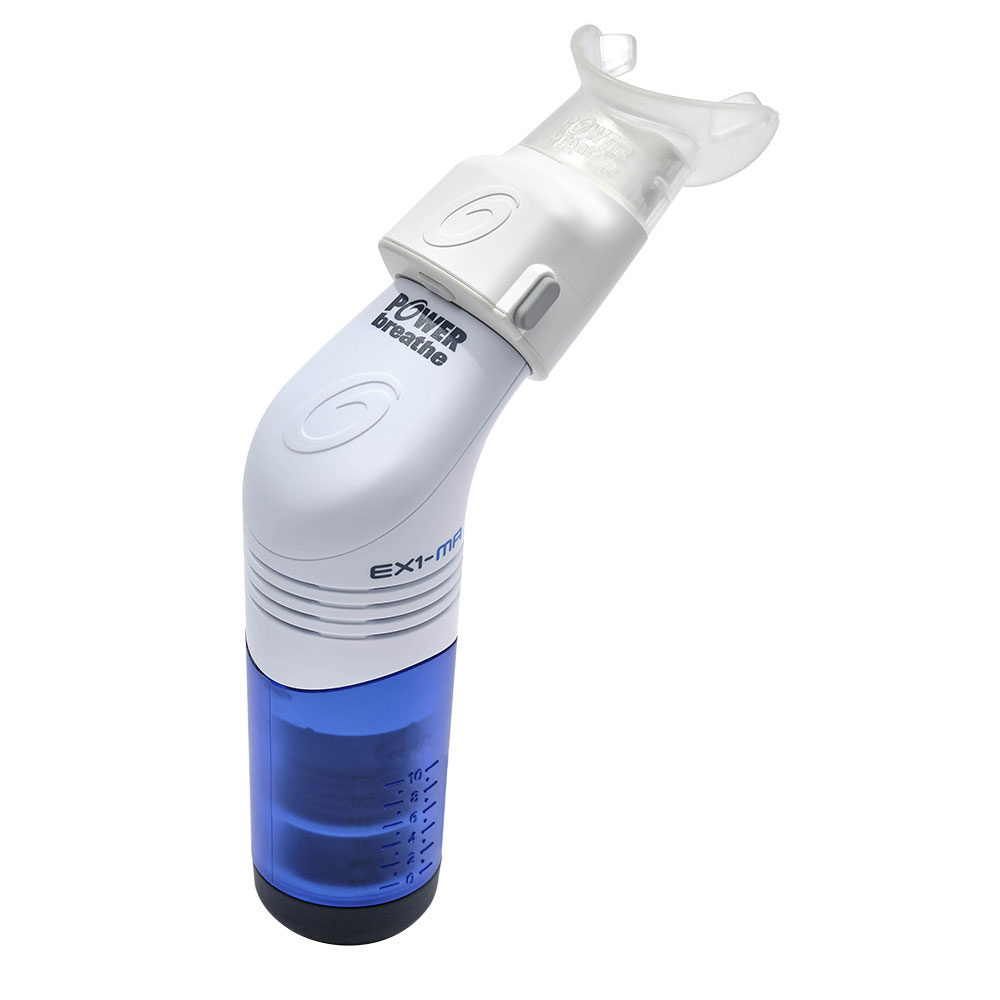 POWERbreathe EX1-MR Expiratory Muscle Training device with Smart Adaptor attached