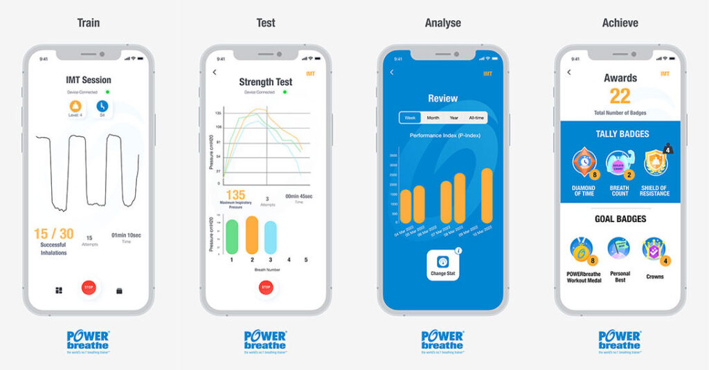 Montage of ActiBreathe App screenshots
