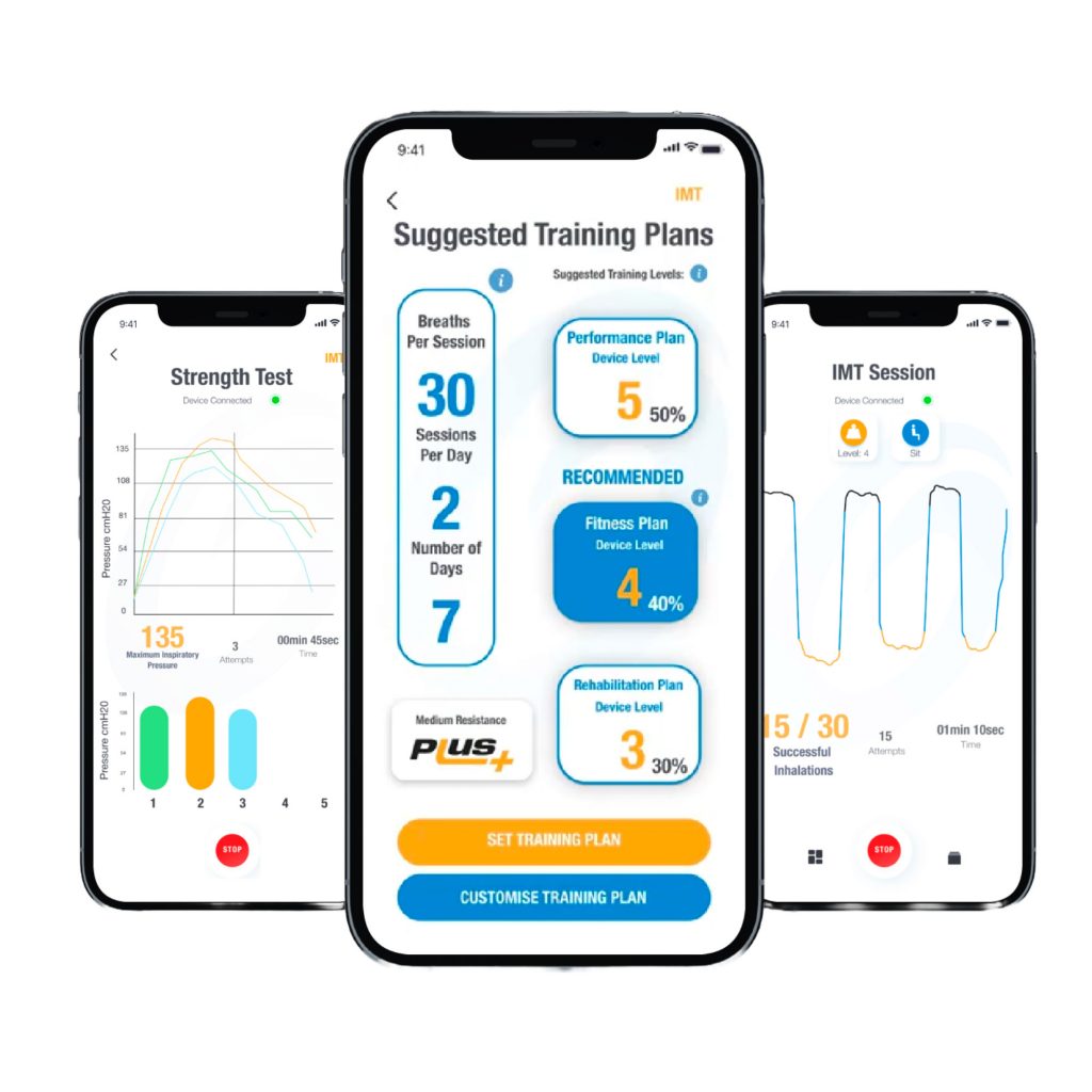 Three ActiBreathe app screenshots