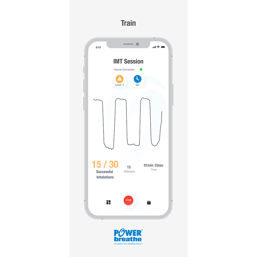 ActiBreathe App Train screen for an IMT Session